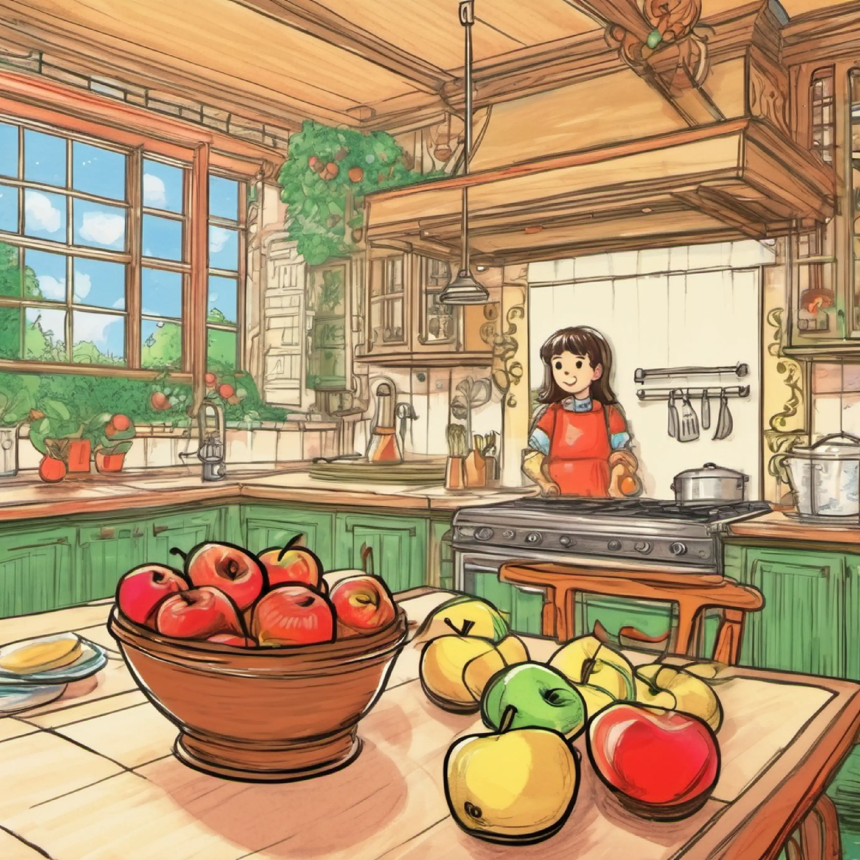 Starting quest in the kitchen with apples