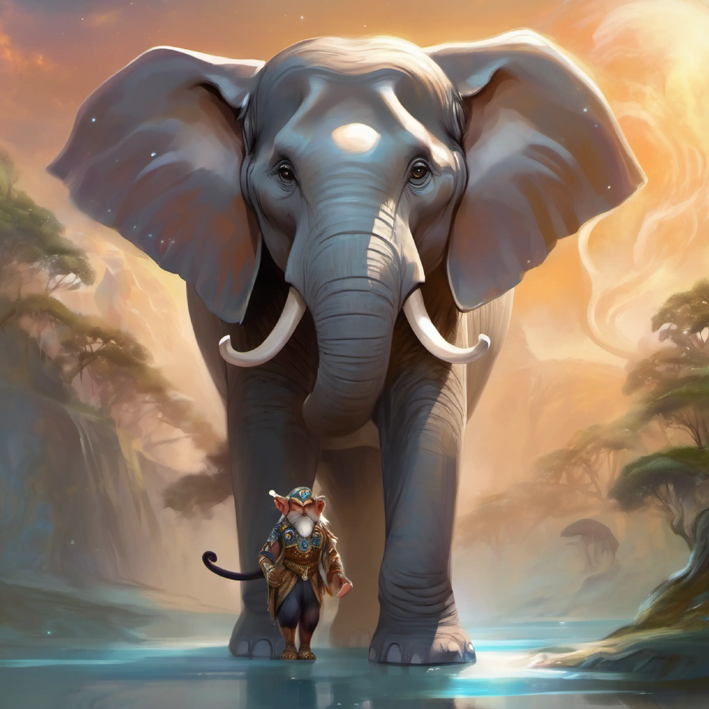 Gray elephant with kind eyes expresses frustration with Brown monkey with a mischievous grin's silliness.