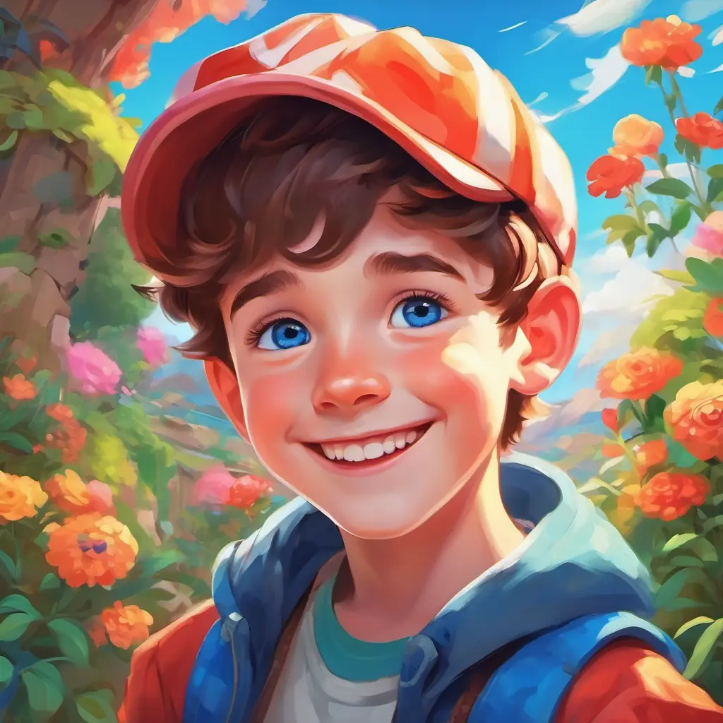 Introducing Rosy-cheeked boy with a big smile, blue eyes and the vibrant, cartoon-like world where he lives.