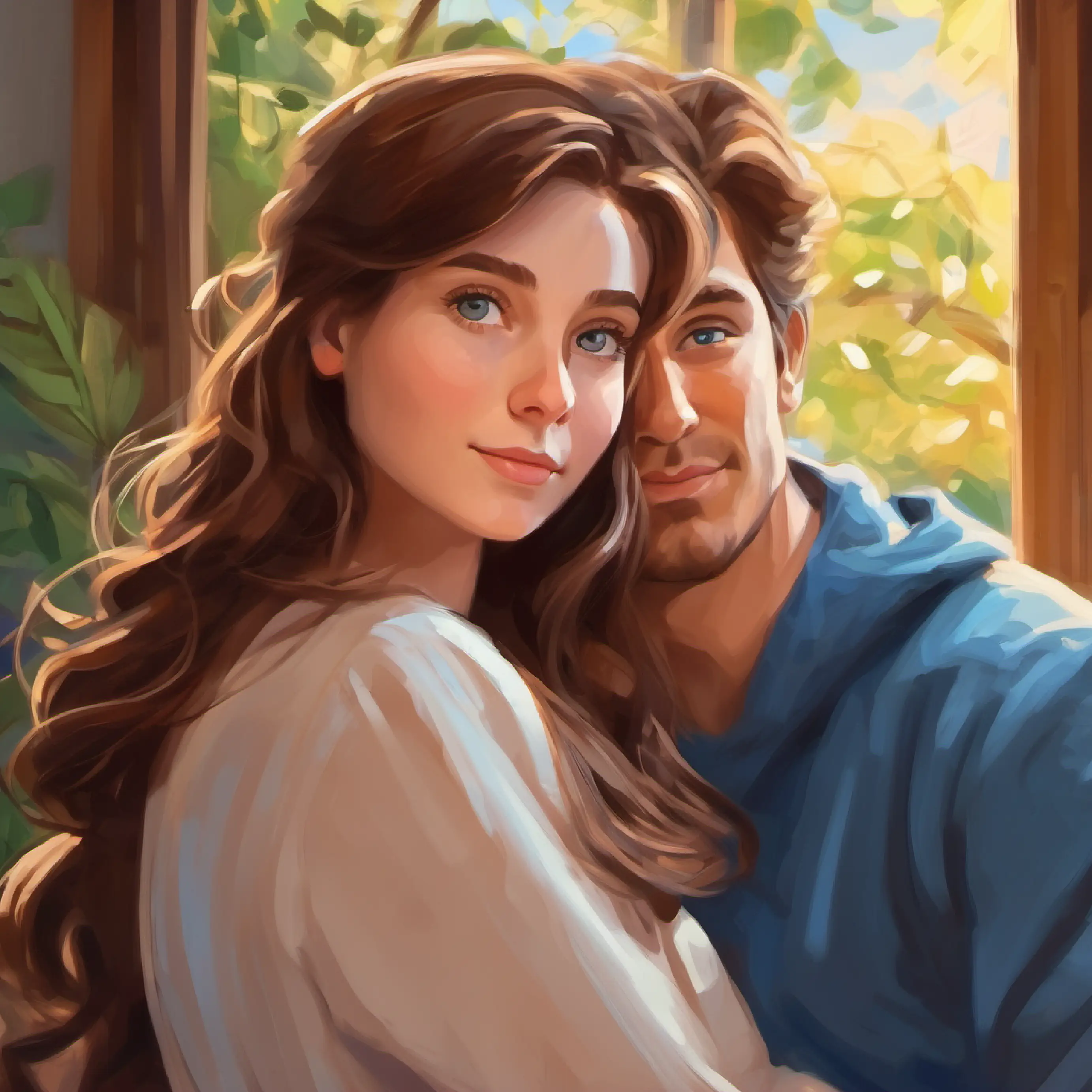 Girl with brown hair, dreaming of a family meets her husband with blue eyes.