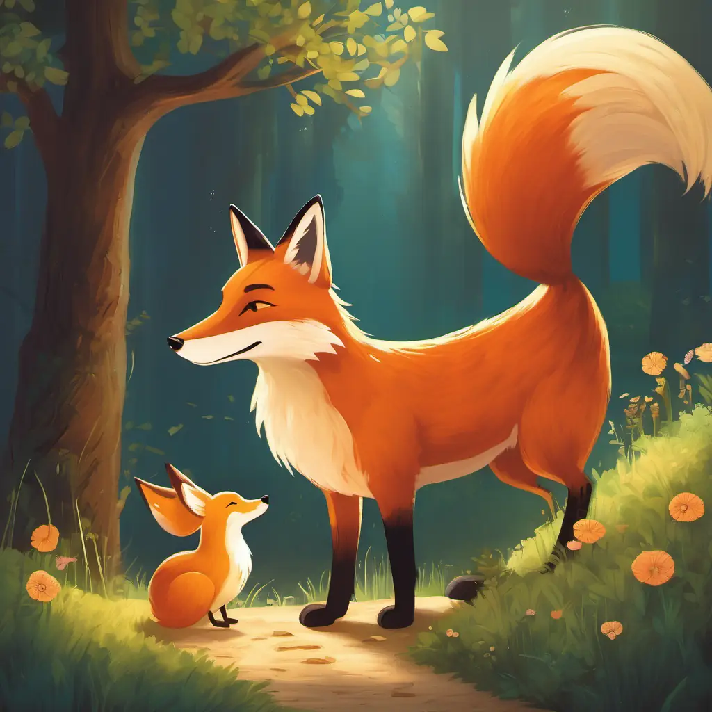 Conclusion of the story, highlighting the special bond between the fox and the hen.