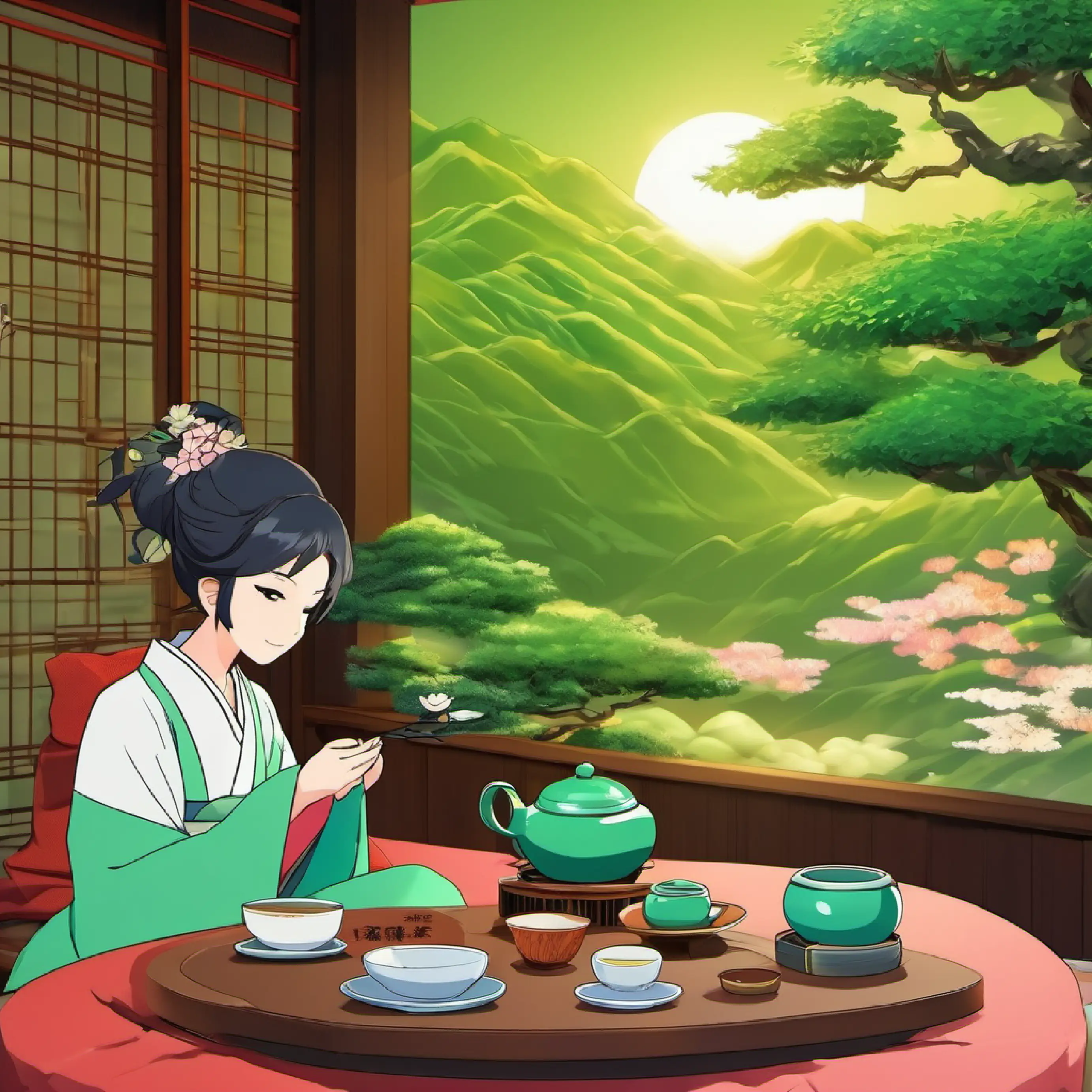 Tea ceremony, green tea aroma, learning Japanese customs