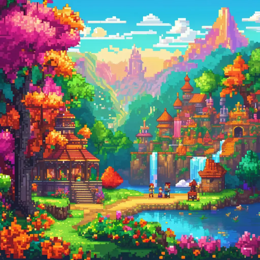 The scene is set in a vibrant, colorful kingdom with people and nature embracing the magic of colors.