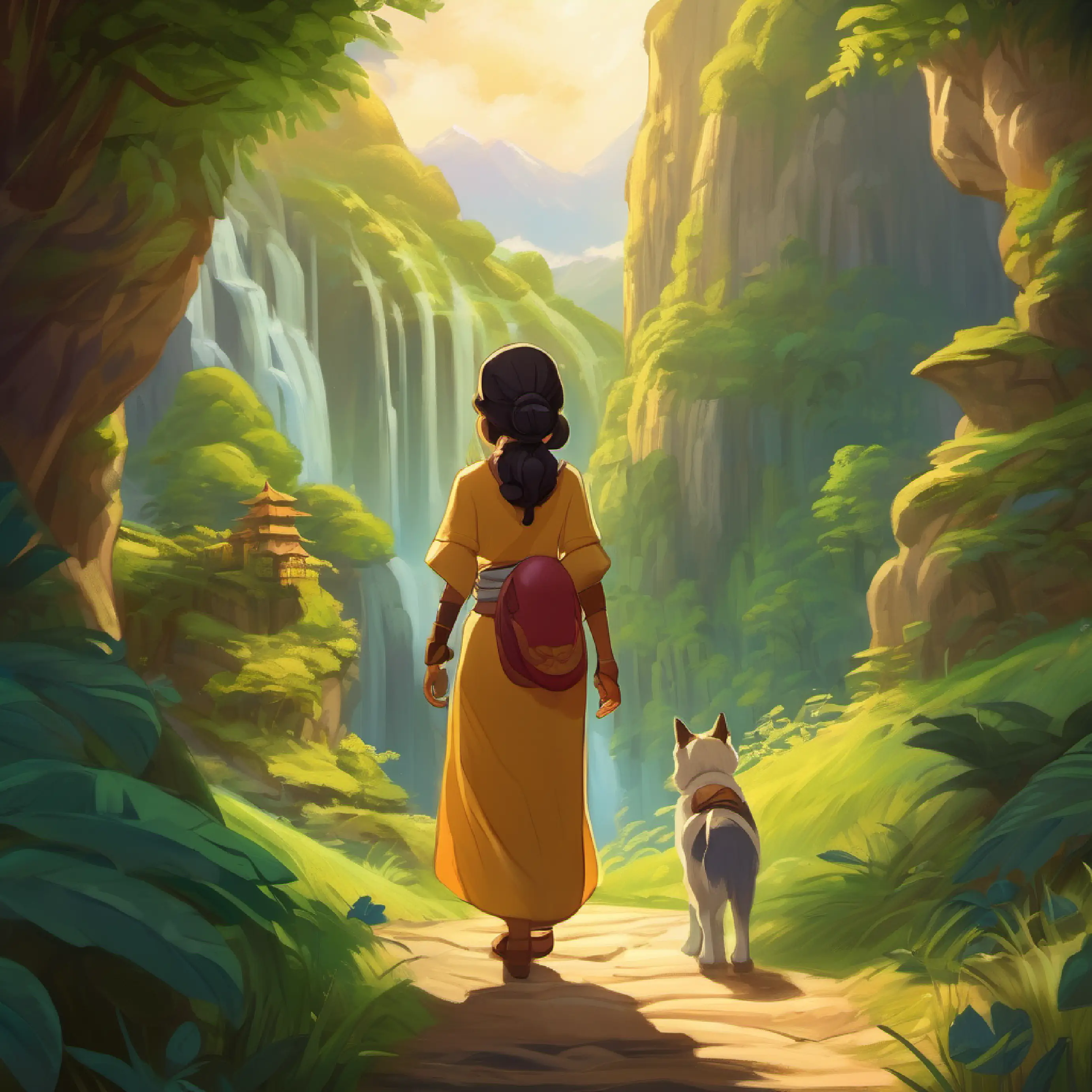 The adventure takes Vayana through the kingdom, using her skills to progress.