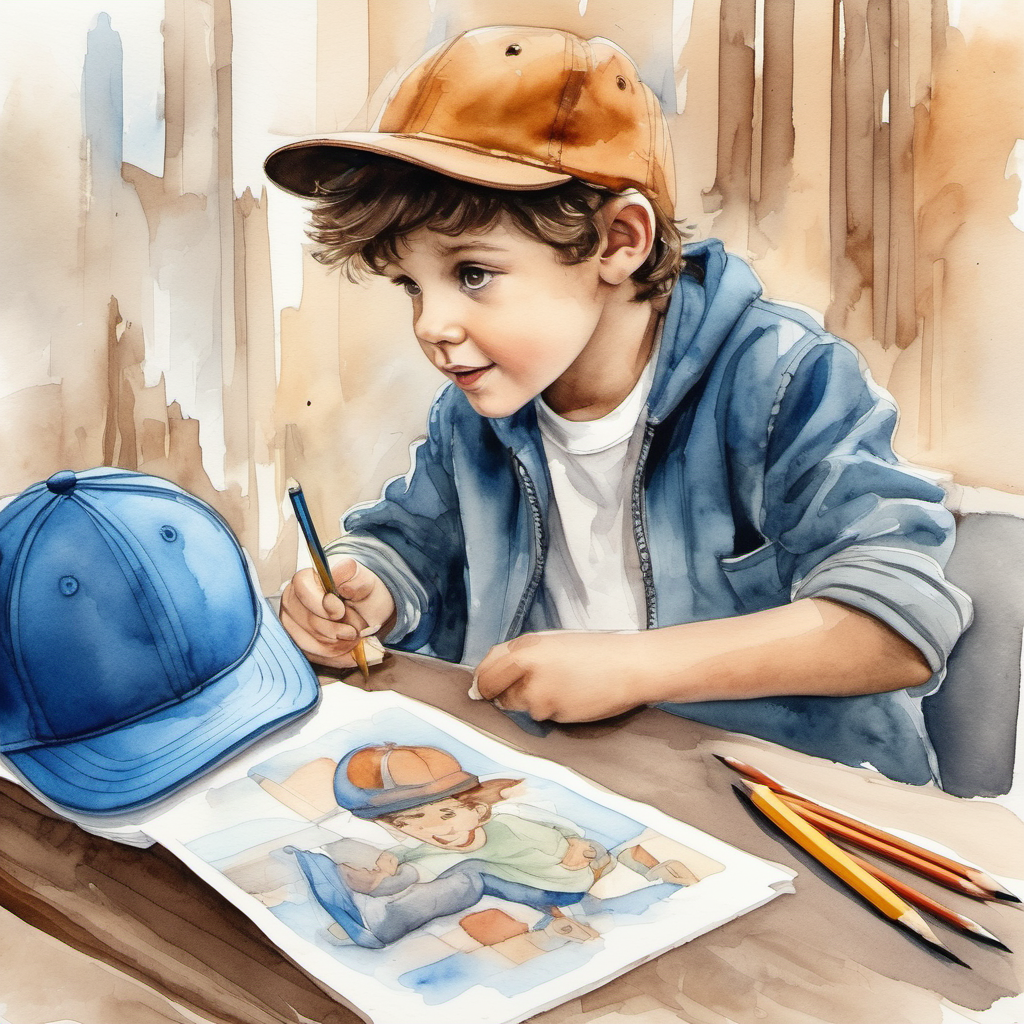 The owner sees the flyer and calls Brown-haired boy with a blue baseball cap