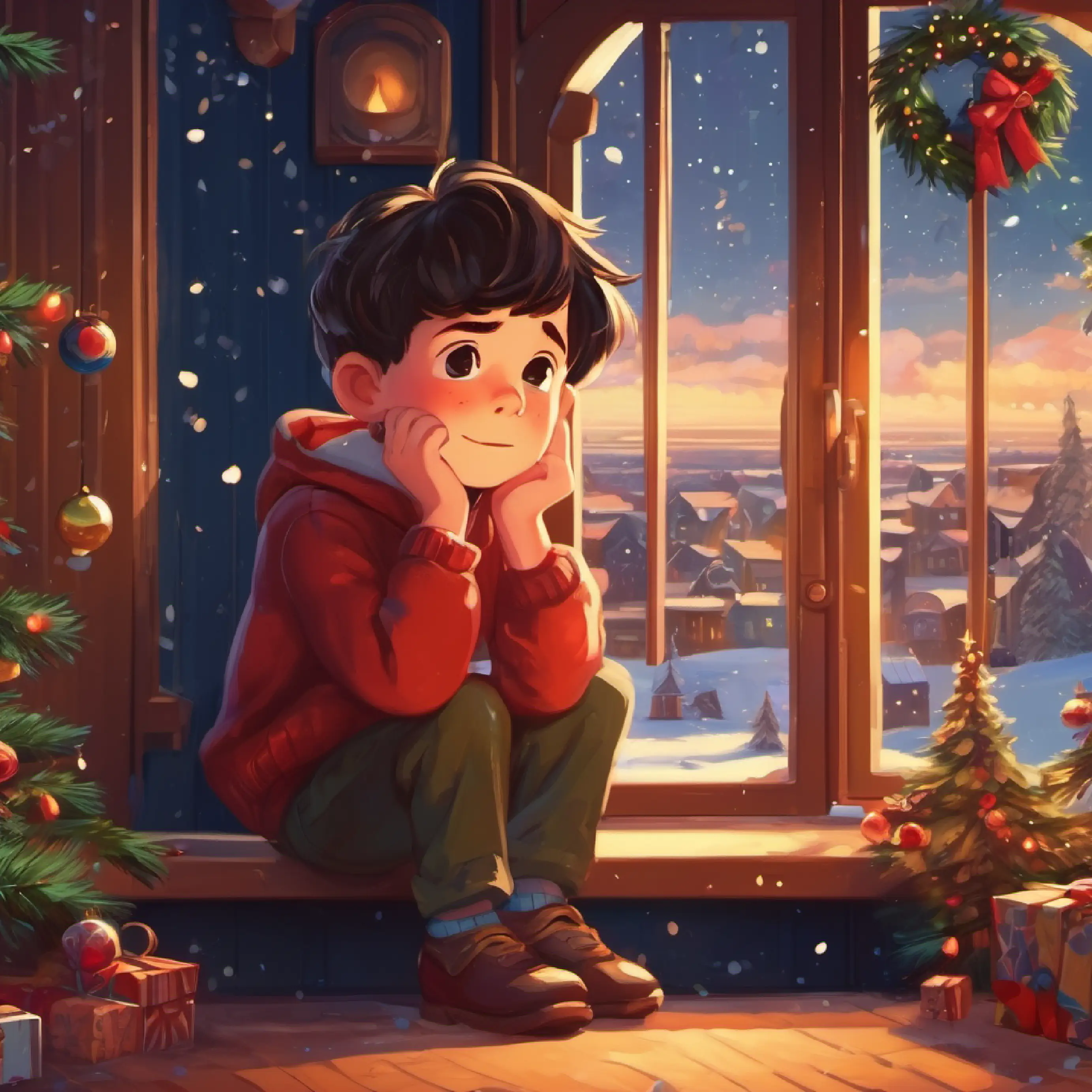 Sad boy goodbye and crying and music box