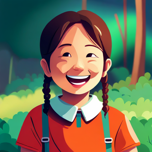 A little girl with brown hair and a happy smile. enjoying playing and laughing with her friends