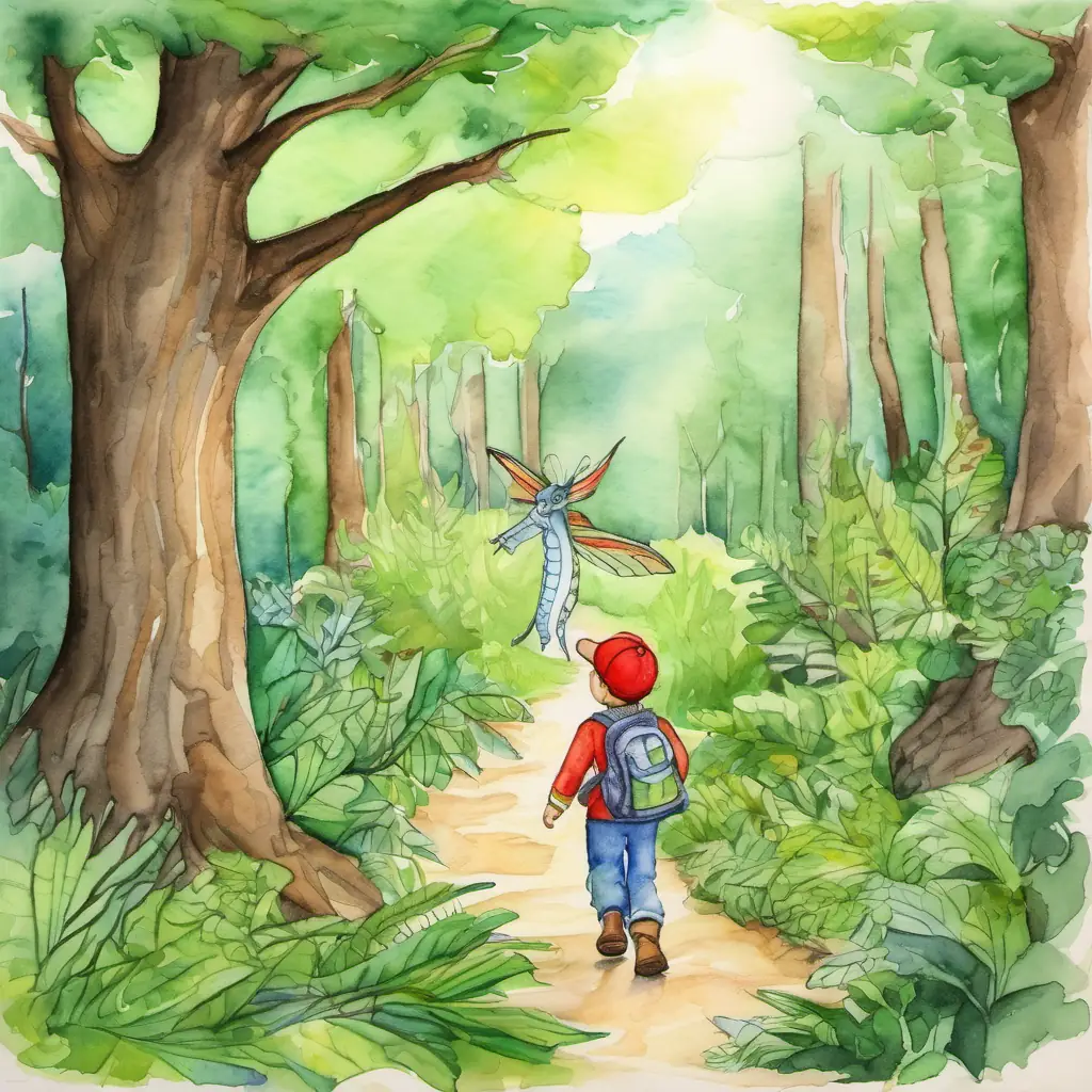 Jack is a curious boy who loves exploring the forest and the dragon explore the forest, climb trees, have picnics, and the dragon flies in the sky.