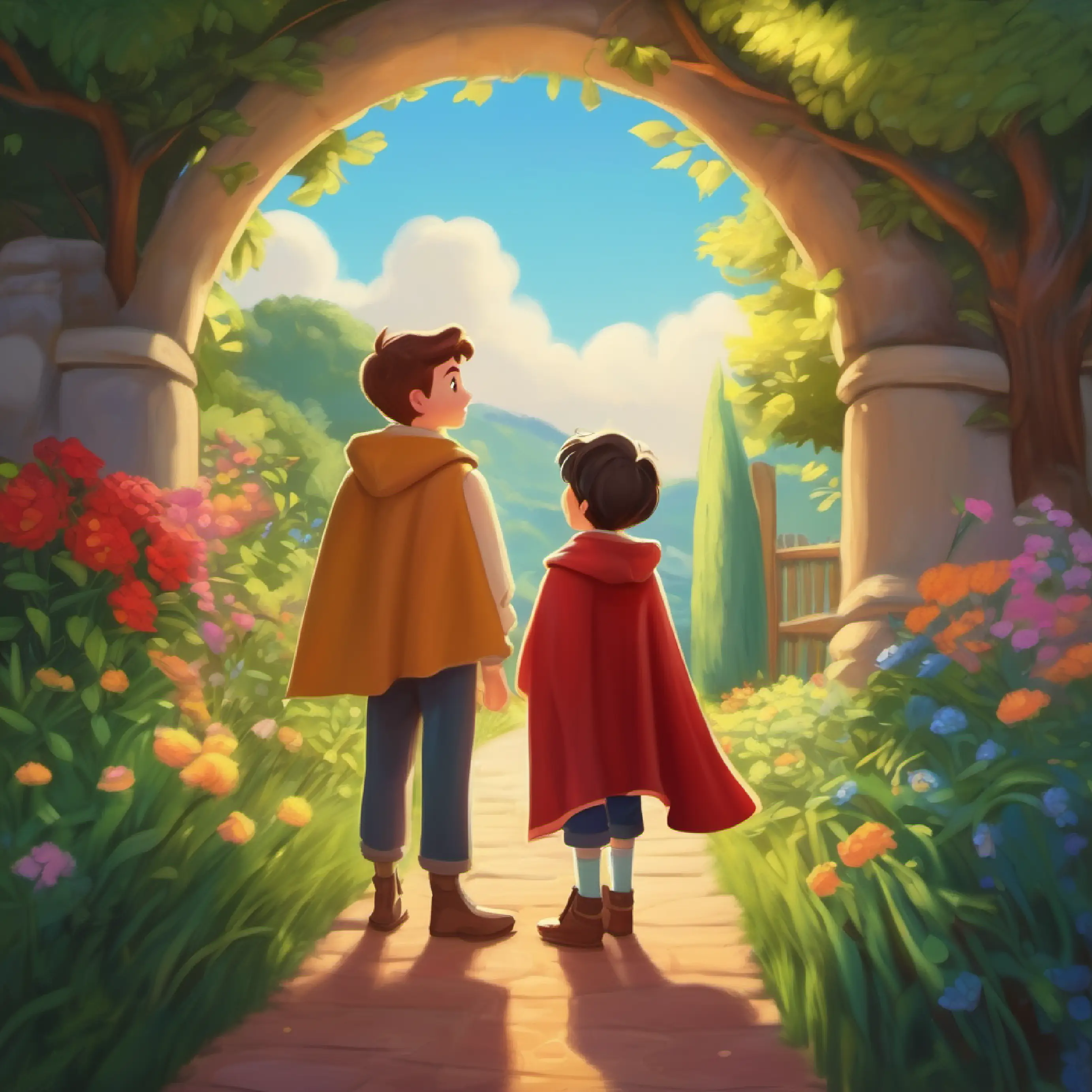 Introduction to Jimmy and the magical cape, setting in Jimmy's backyard.