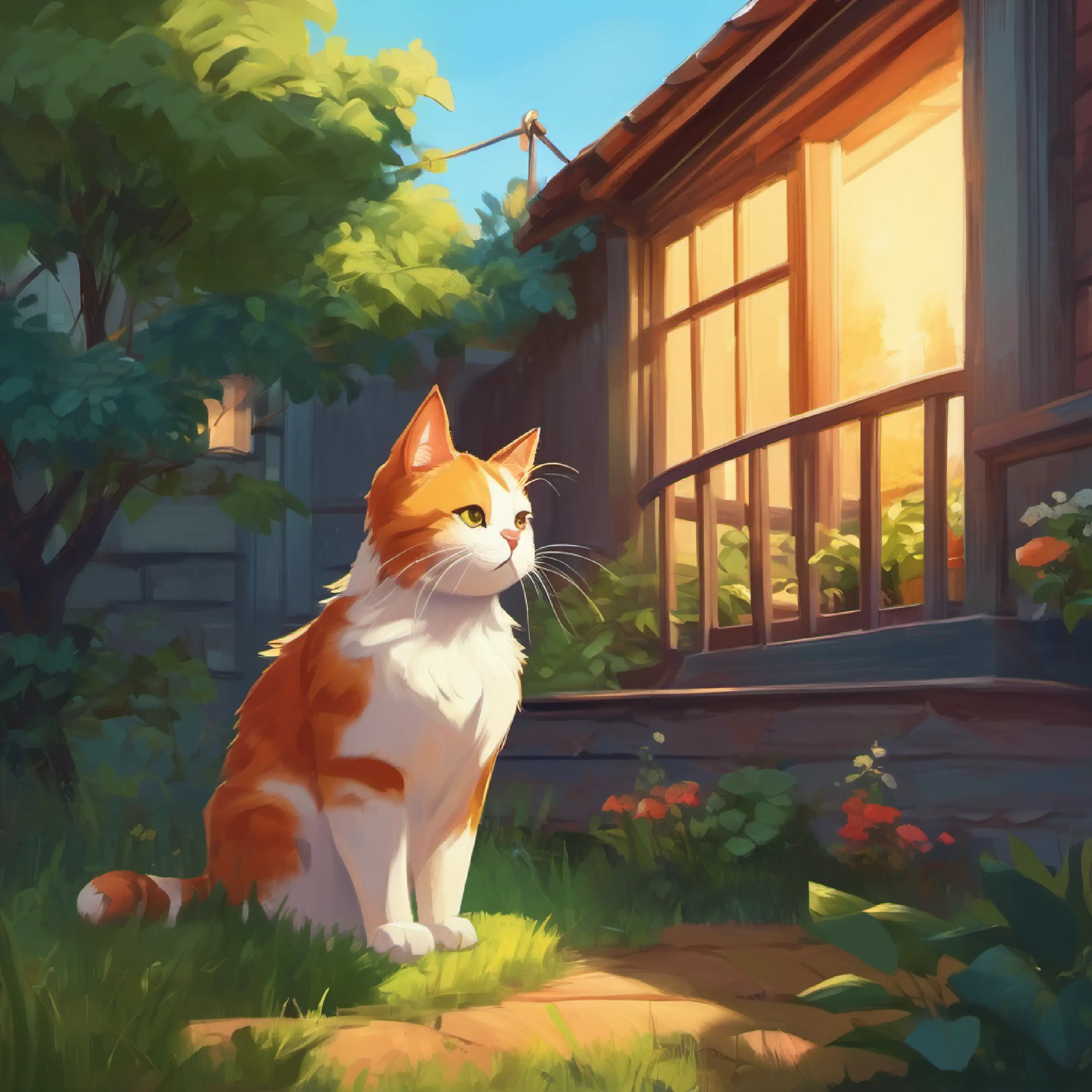 Introducing a problem, the neighbor's cat is in distress.