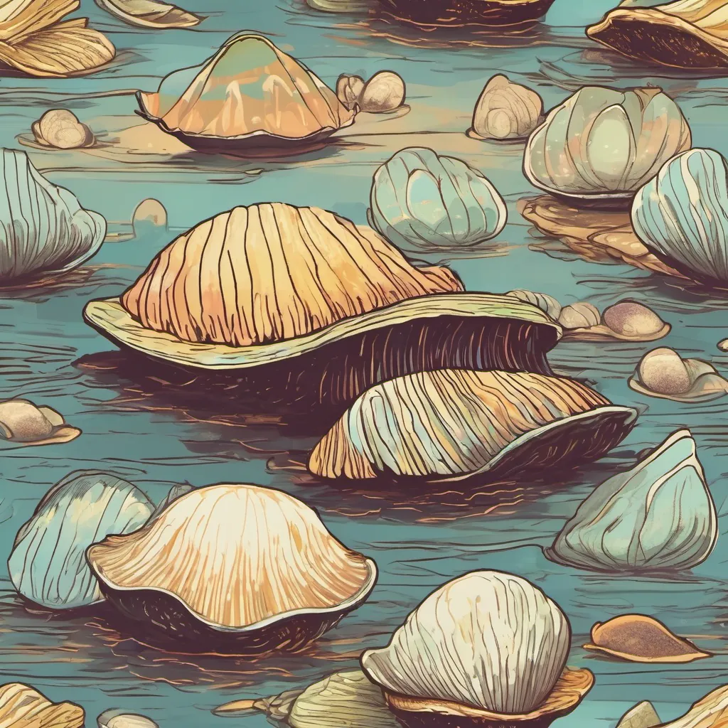 The A cheerful clam with a pearl-like sheen, often basking in the sunlight speaking sternly, pointing at the trapped beak with a mock grandiosity.