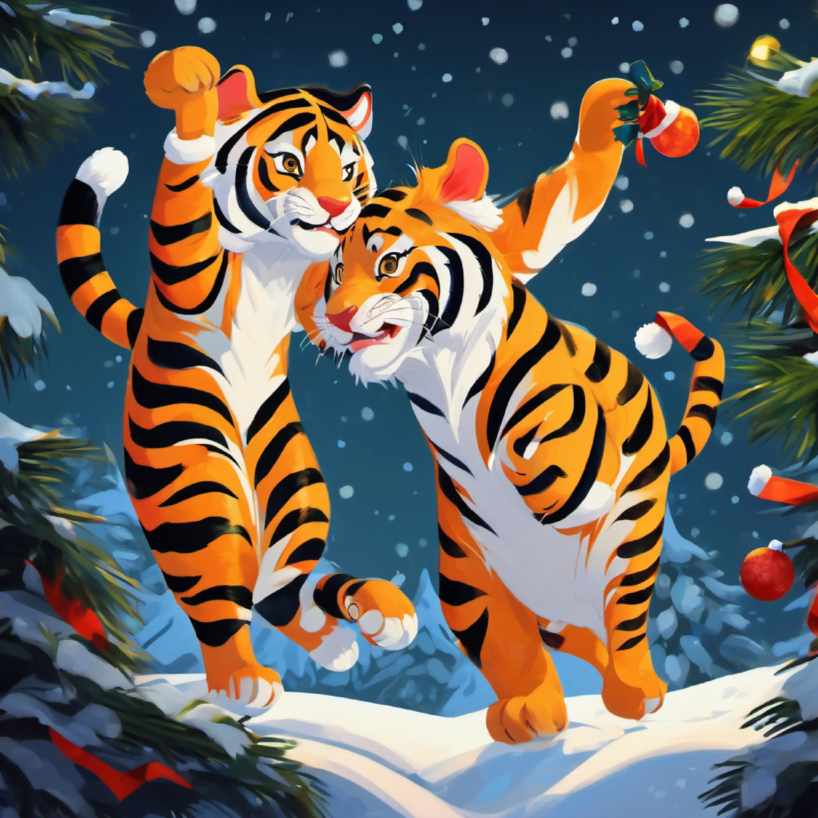 Two tigers learn to catch mice. One agile, one mischievous.
