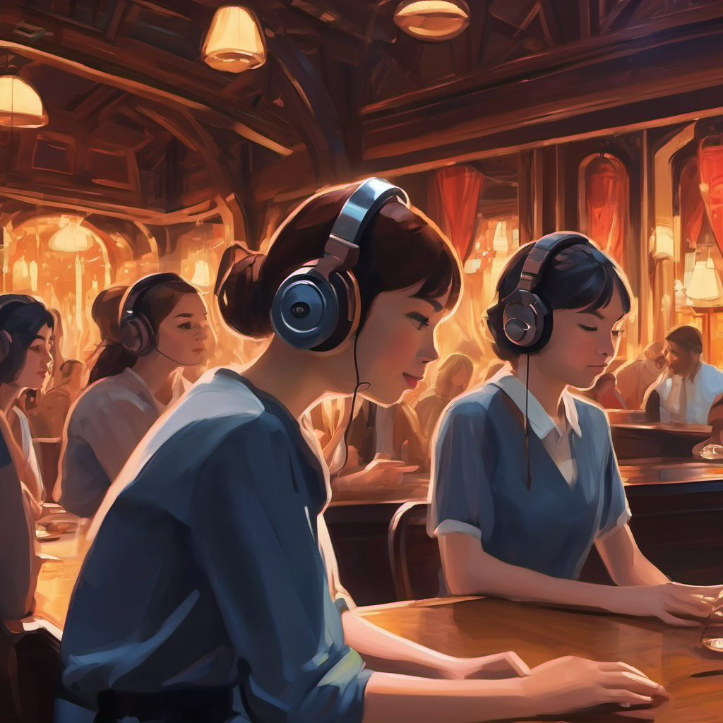girlren practicing listening techniques in the club