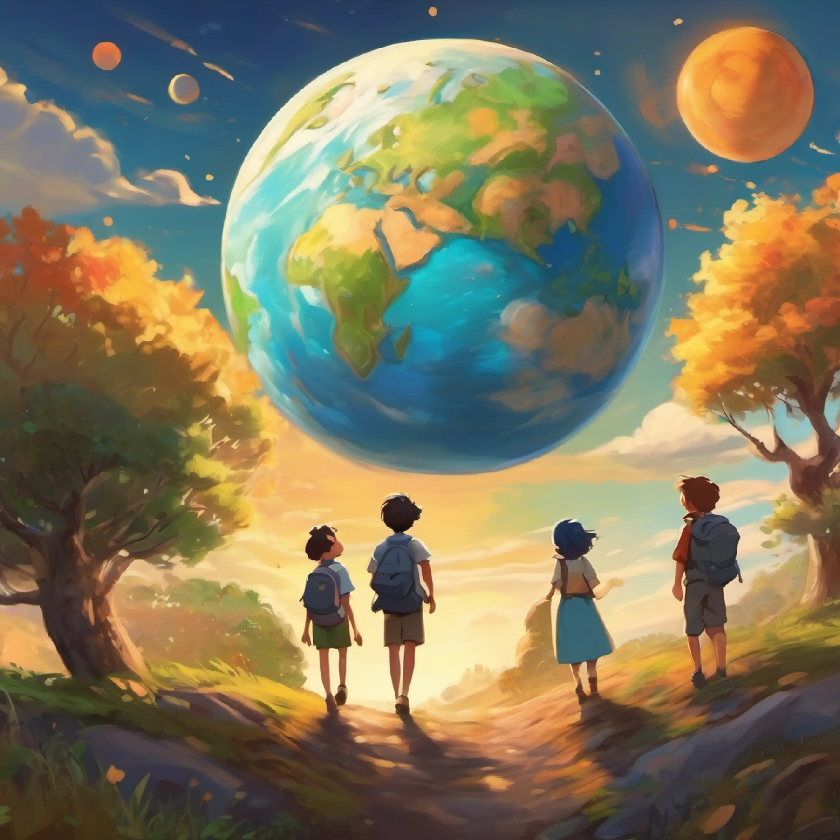 Excited, they continue their count with Earth