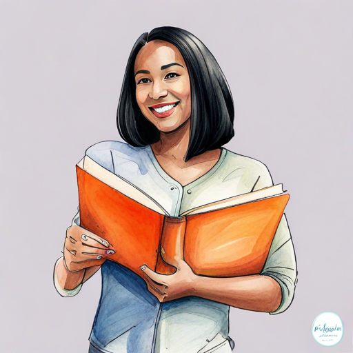 Samira holding a book and smiling