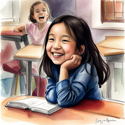 Samira laughing at her classmates