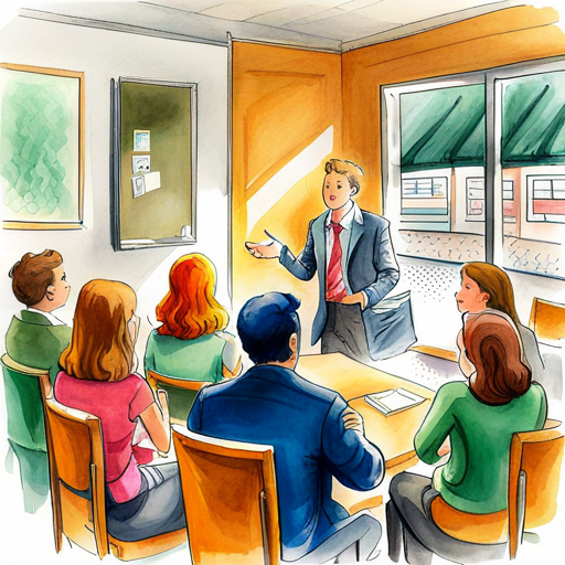 Teacher talking to the classmates