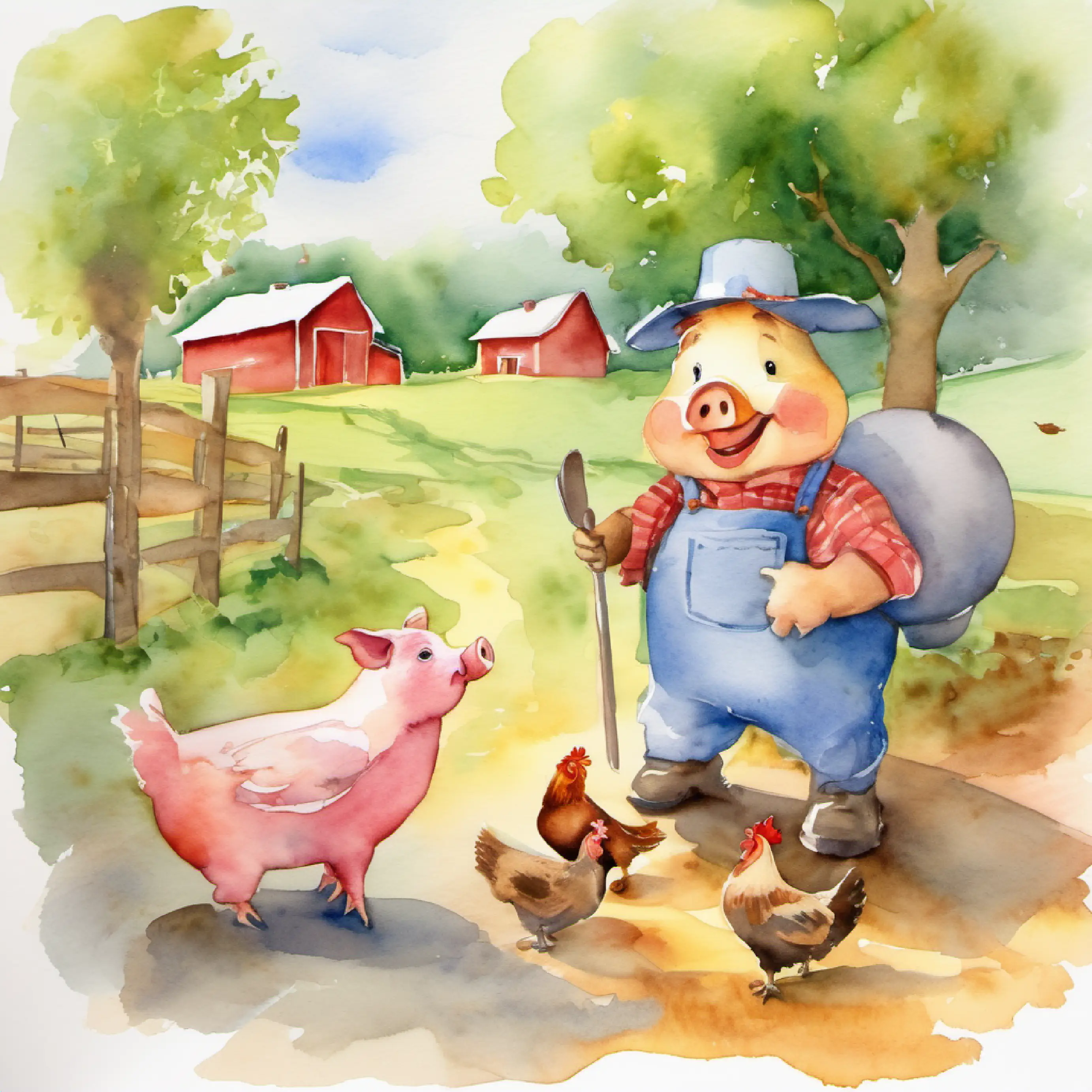 Piggy answers Hen's riddle and recalls earning a coin for completing chores.