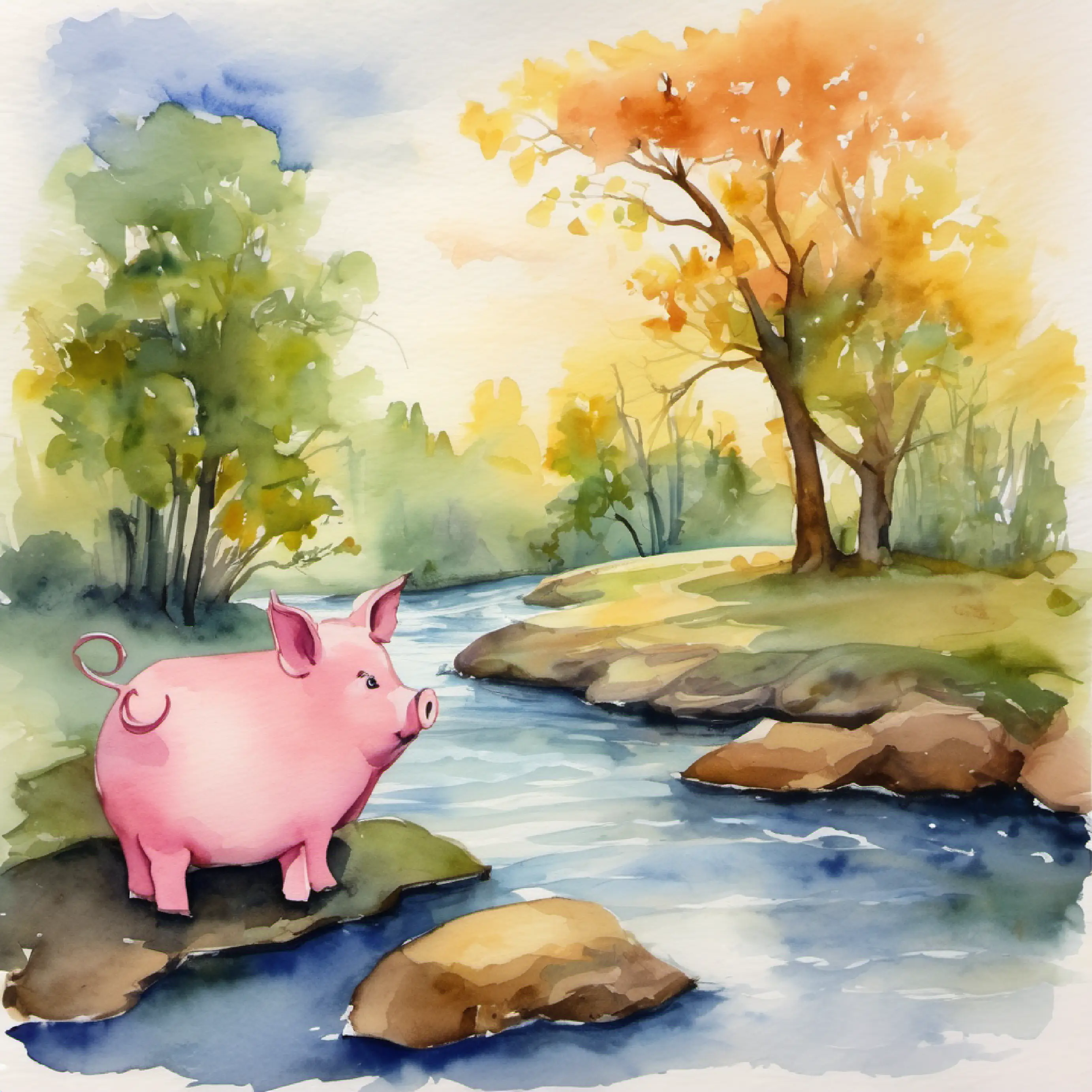 Piggy figures out the riddle is a river, which runs without legs.