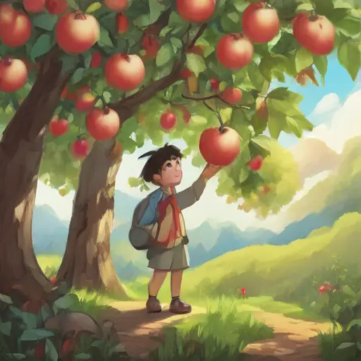 Xiao Ciwei decides to have an adventure to find an apple.