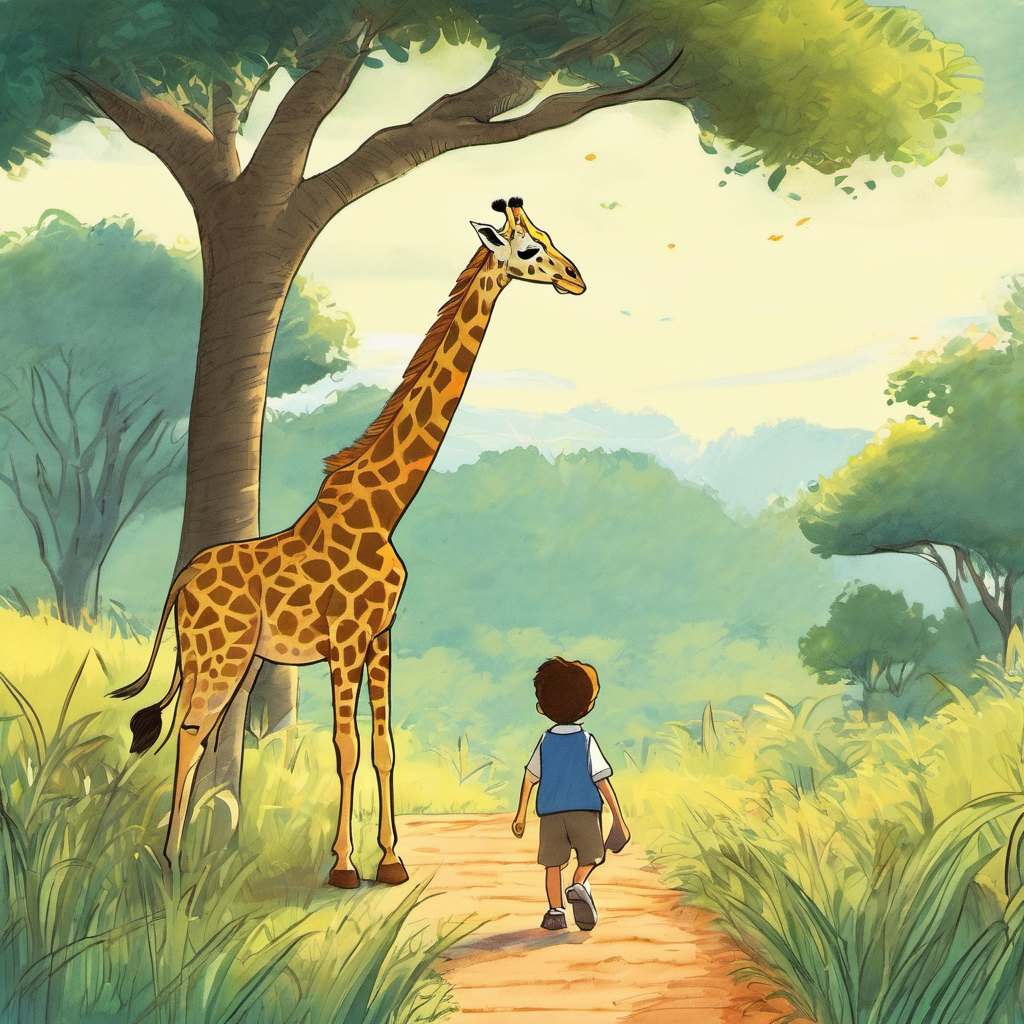 One sunny day, Leo decided to go for a walk in the savannah to see if he could make some new friends. As he walked, he saw a tall and graceful giraffe named Grace. Leo approached Grace and said, 'Hello, my name is Leo, the Lion. I am the king of the jungle. Would you like to be friends?'