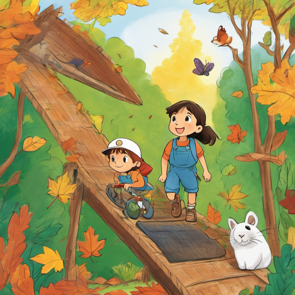 With their combined strength, Leo and Grace worked together to build a ramp out of branches and leaves. They helped each animal climb up the ramp and escape to safety. The animals were grateful to Leo and Grace for their bravery and teamwork.