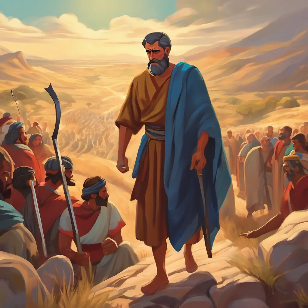 The Philistines overpowering Israelites, Saul feeling despair.