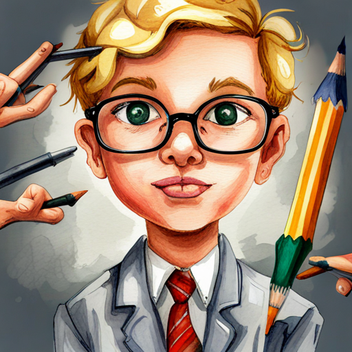 Curious boy with blonde hair, glasses, and detective tools with a triumphant smile