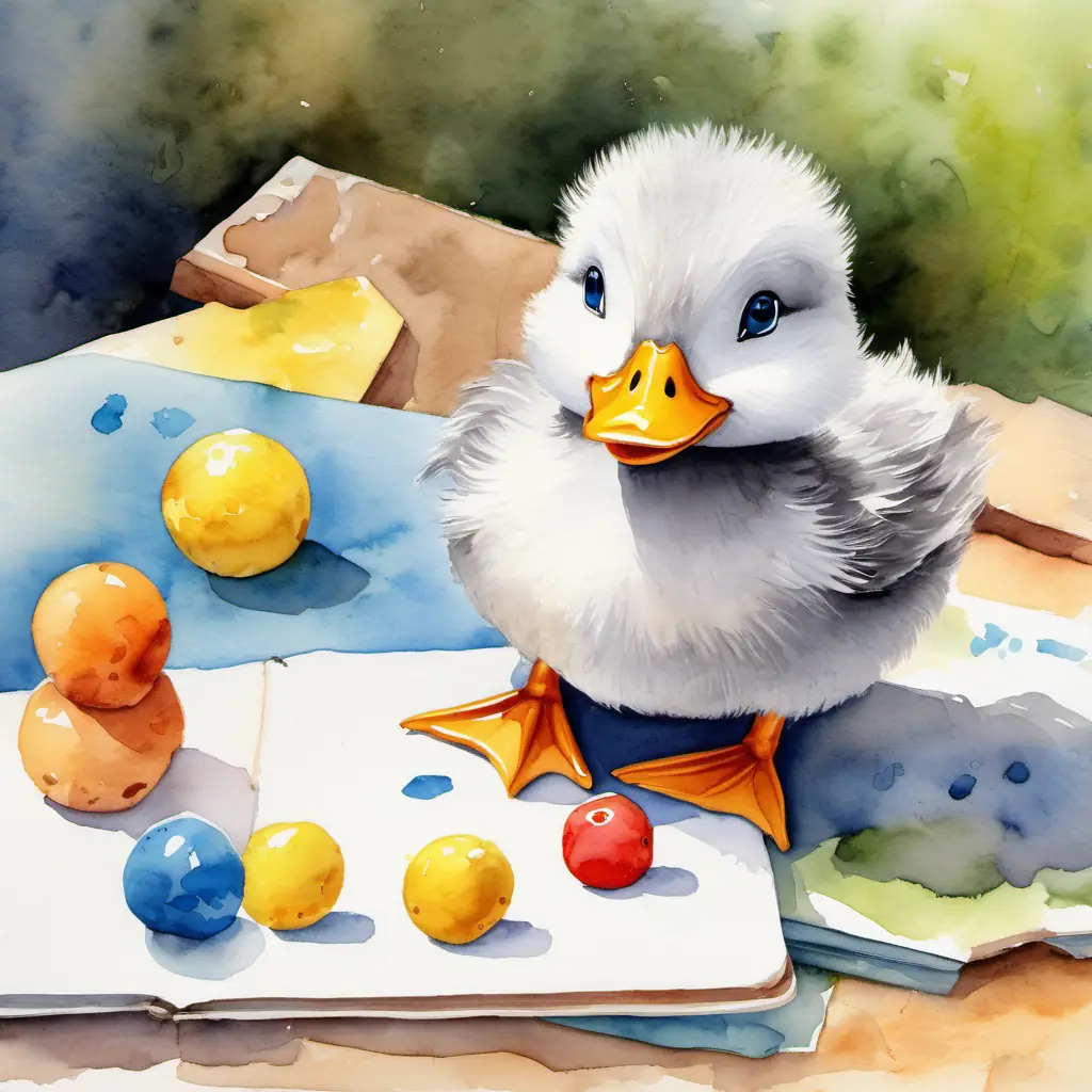 The A small, fluffy gray duckling with bright blue eyes joins his friends for a game and encounters a final math problem.
