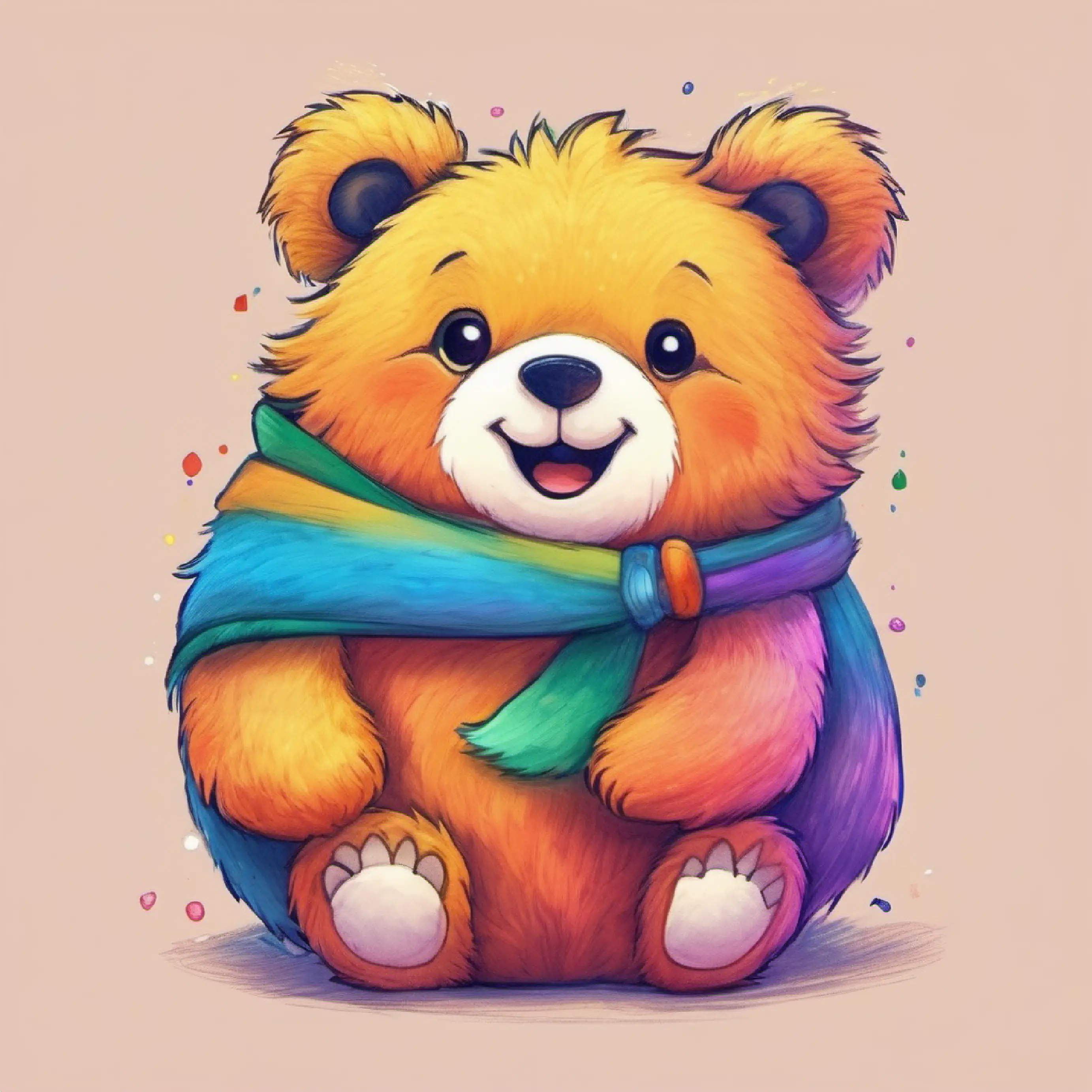 Young, Adorable, Cute, Happy, Fluffy BEAR by itself, colorful