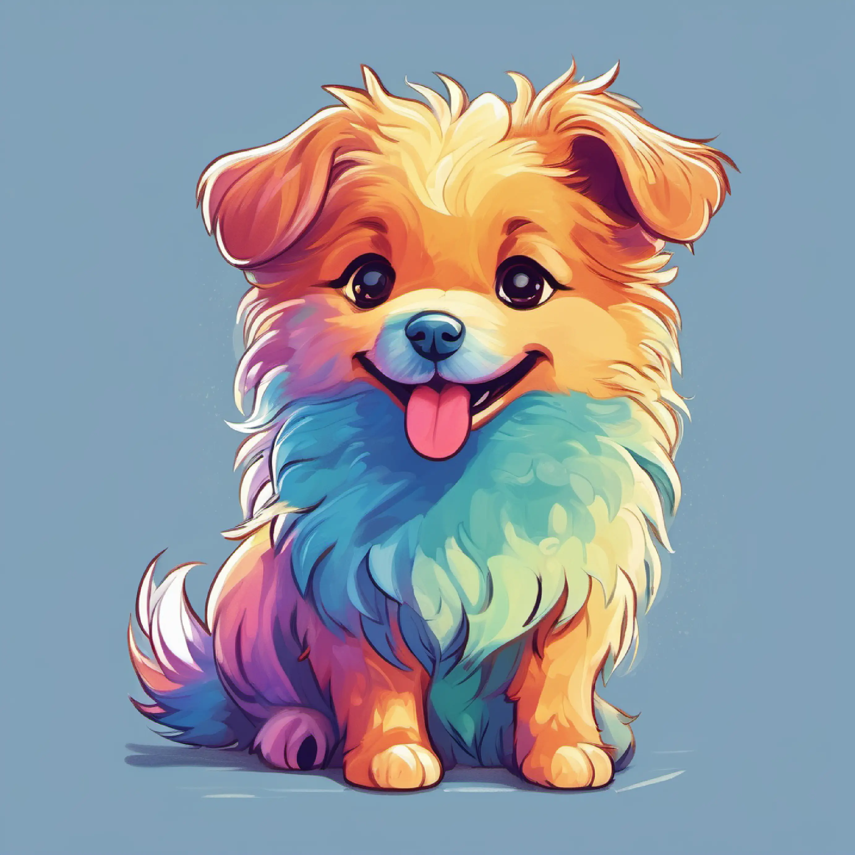 Young, Adorable, Cute, Happy, Fluffy DOG by itself, colorful