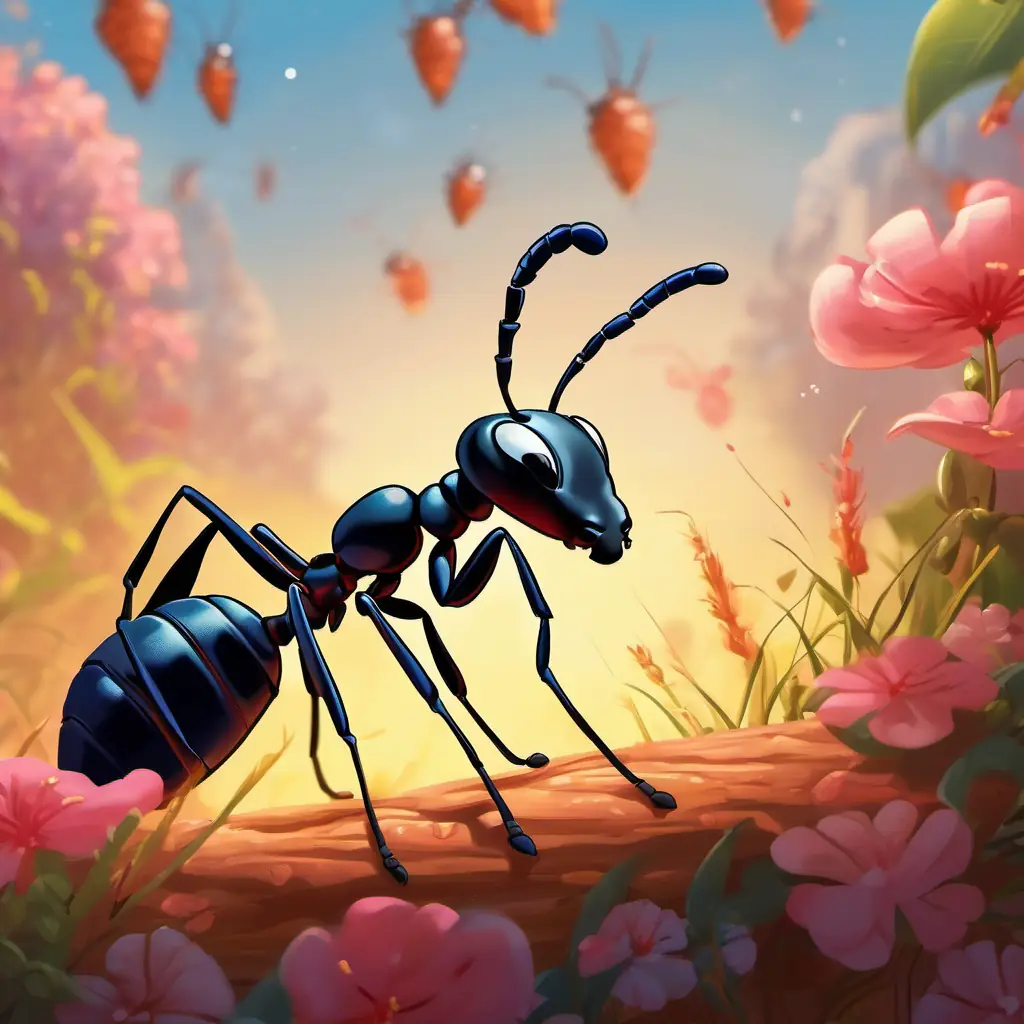 Ant releasing a pheromone to signal danger.