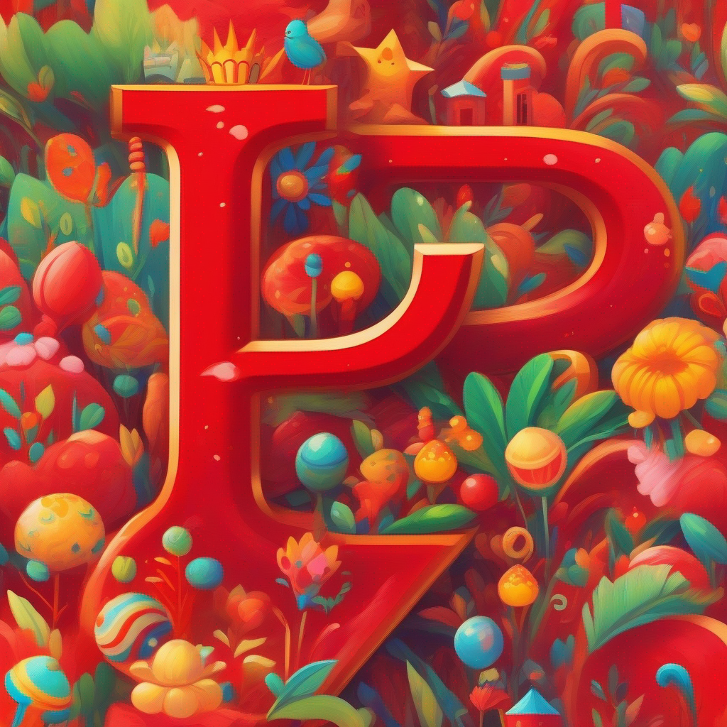 Red letter B with a small crownlue letter A with a big smilelphabet Land united, helping each other, vibrant and joyful