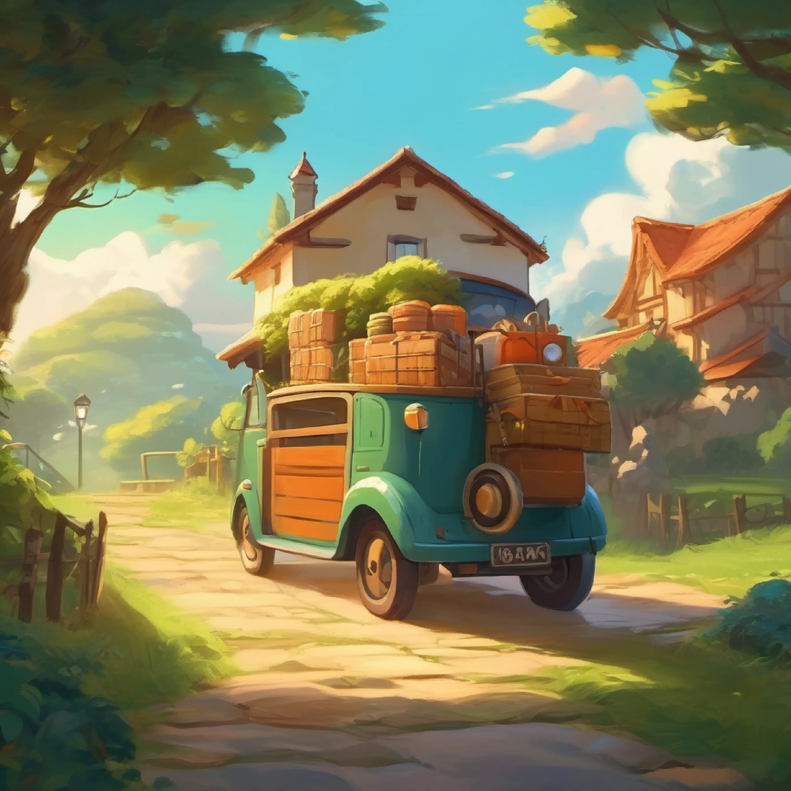 Liko starts his journey with simple belongings, saying goodbye.