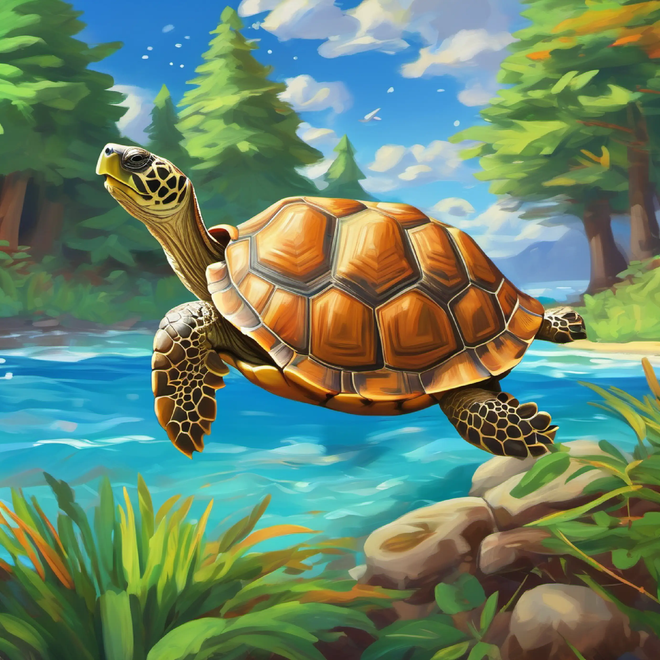 Tortoise nearing the finish line.
