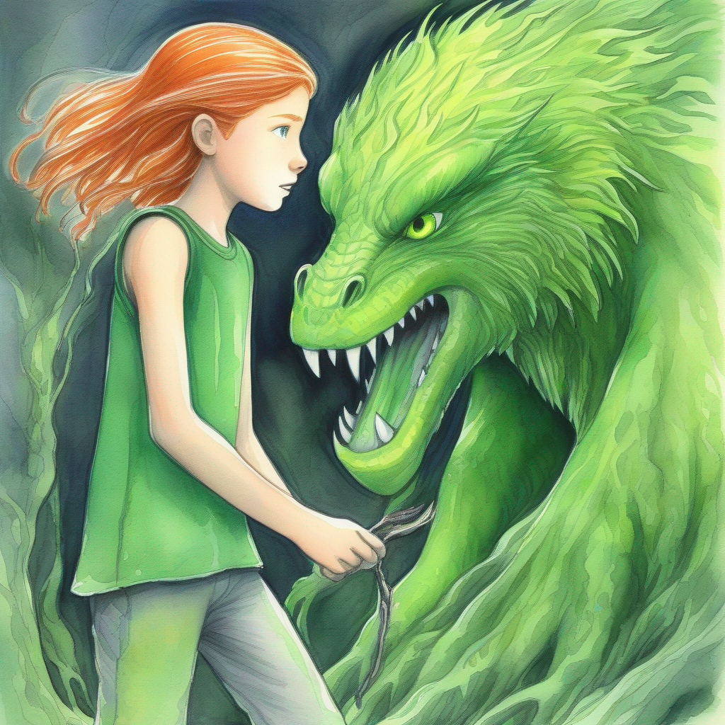 Brave, 14-year-old with a heart filled with kindness confronts the monstrous beast with green slimy skin.
