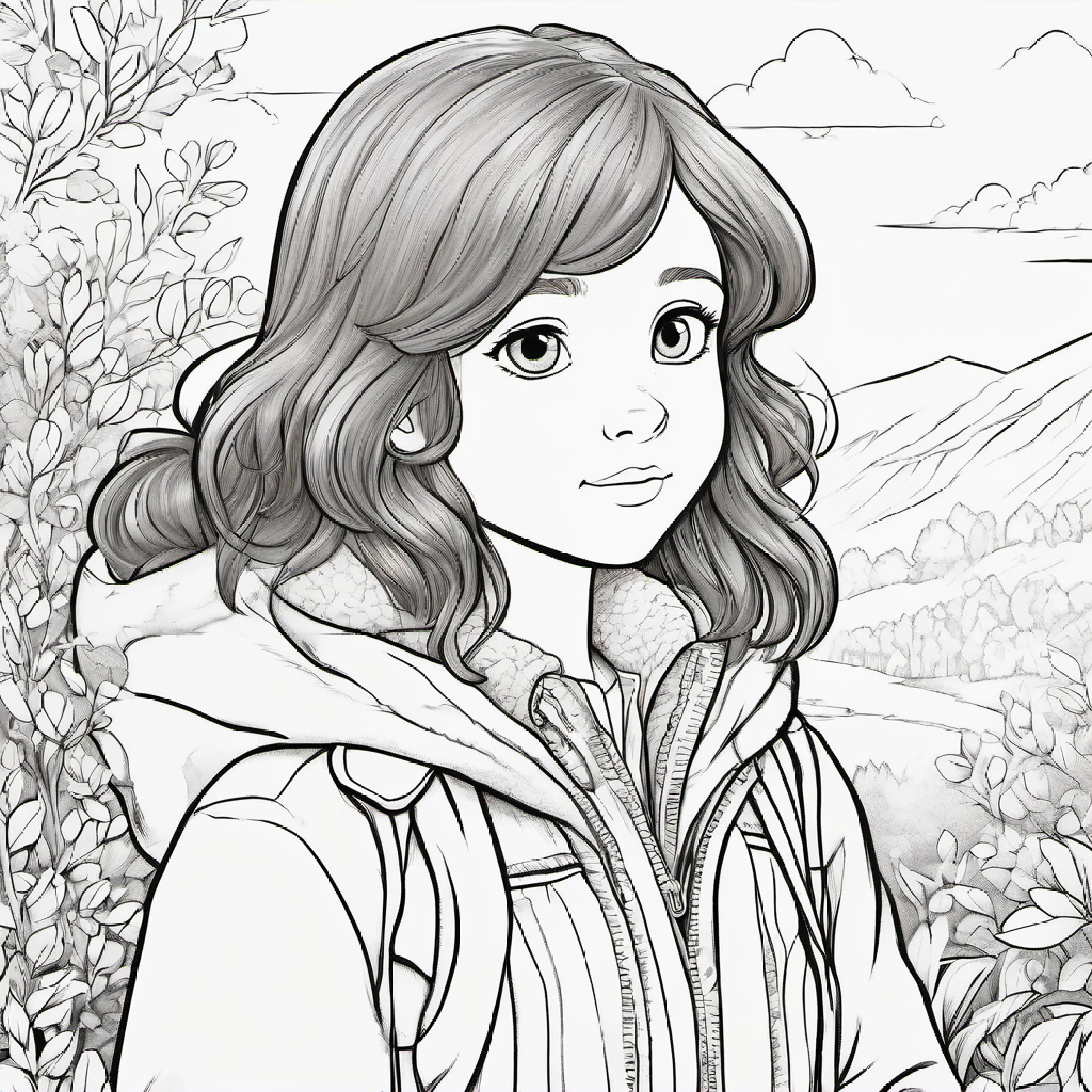 Young girl with brown hair, warm jacket, kind blue eyes returns fox to wild, feeling sad but knowing it's correct.