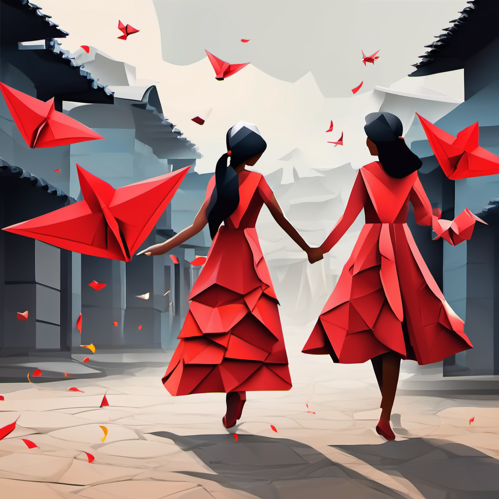 Ladka aur Pyari ladki, laal dress, baal bandh, smile milte hai