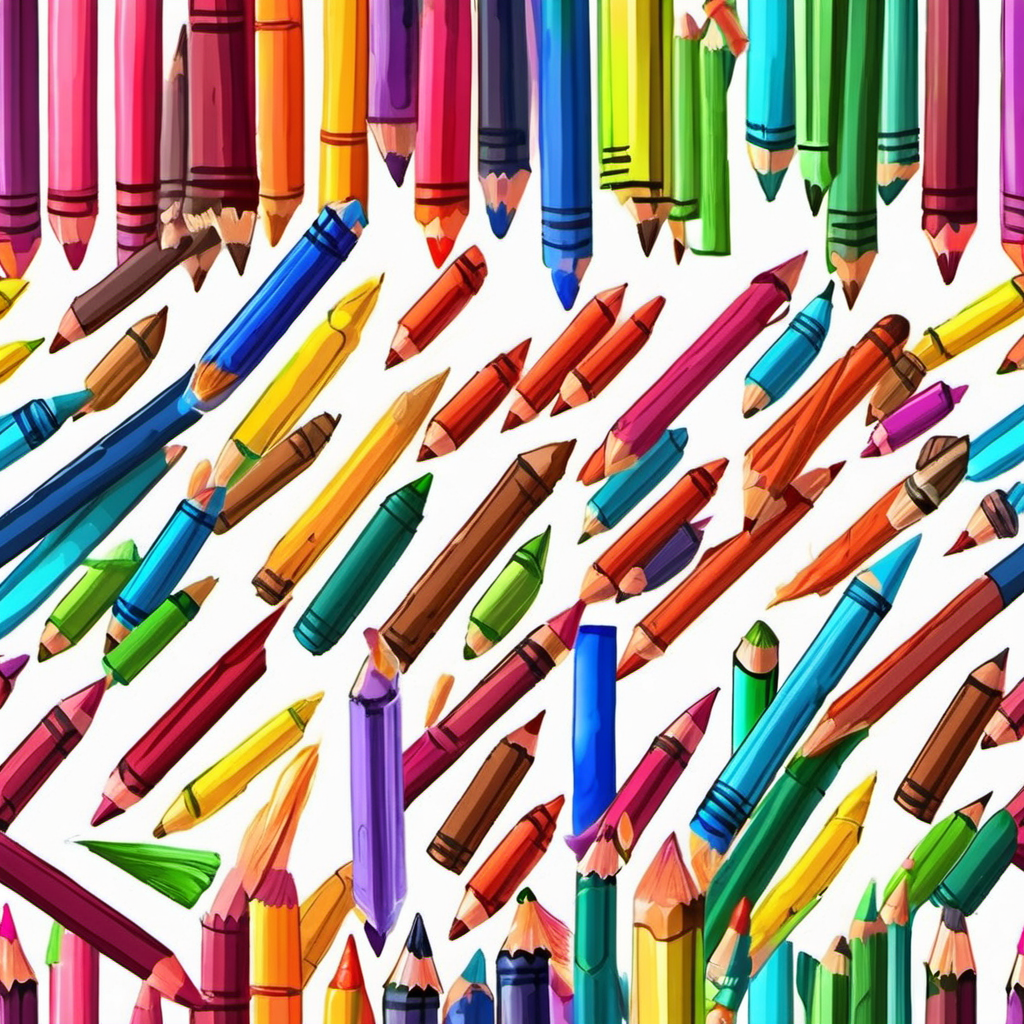 Bright and colorful crayons for drawing and coloring