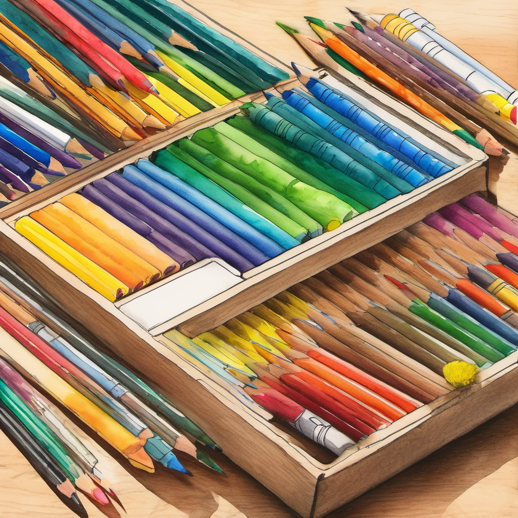 A clean and tidy coloring box with all the crayons