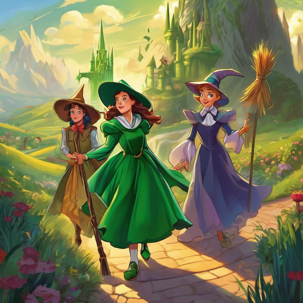 As they finally arrived at the Emerald City, they were granted an audience with the mighty Wizard. He agreed to help each of them if they brought him the broomstick of the Wicked Witch of the West, the wicked ruler of the western part of Oz. Fearful but determined, Dorothy and her friends embarked on yet another adventurous mission. Through their bravery, resilience, and united efforts, they managed to defeat the Wicked Witch of the West. Returning to the Emerald City with the broomstick in hand, they discovered something surprising. The Wizard confessed to being a mere human, using tricks and illusions to appear magical.