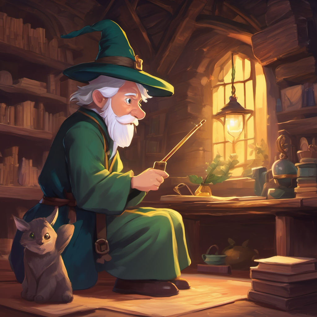 One fine day, Tickleton the Mischievous Mage, who had been lurking in the shadows, realized the error of his ways. Witnessing Sir Coughs-a-Lot's determination and adaptability, Tickleton realized that he had made a mistake by casting the spell. So, the next day, when Sir Coughs-a-Lot logged into his virtual class, he discovered a surprise waiting for him. There, sitting on his table, was a brand new microphone, a gift from Tickleton himself.