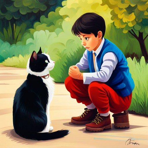 Prince Jack asks the cat for help, cat agrees