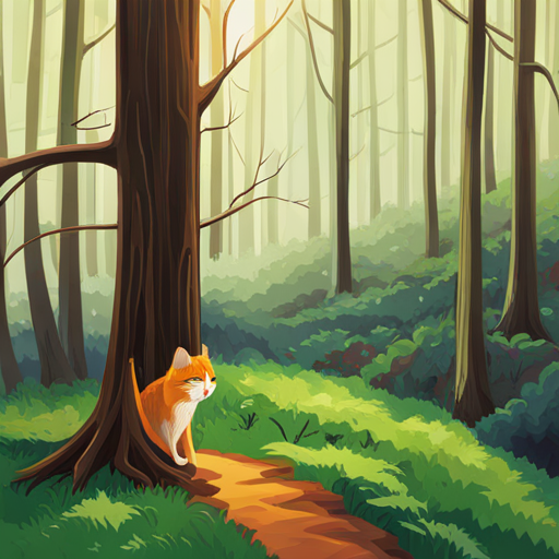 The cat guides Jack through the forest, they become friends