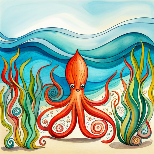 Squid swimming under the sea