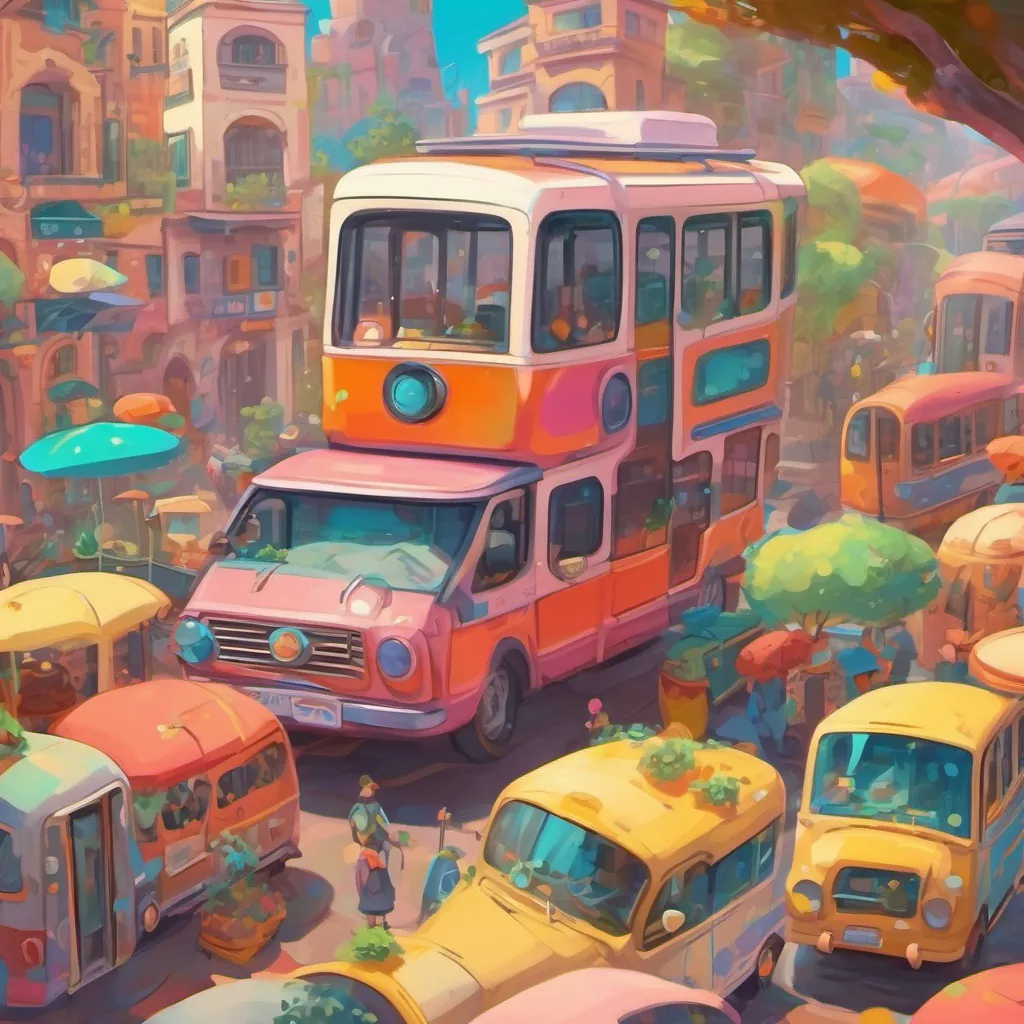 Colorful, energetic immune cells traveling around the body in tiny buses, searching for problems to solve.