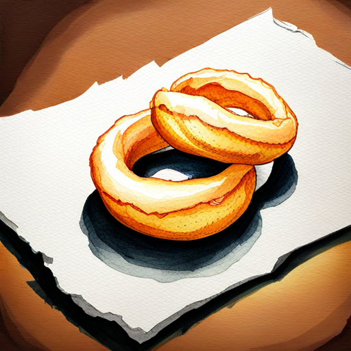 Three onion rings sitting side by side