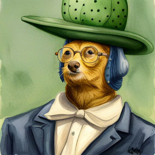 A sly pickle wearing a polka dot hat
