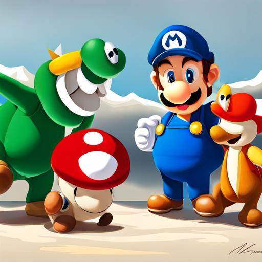 Mario, Toad, Yoshi, and Luigi as best friends