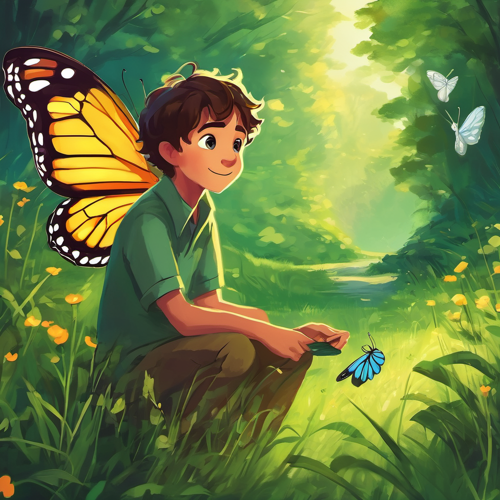 Filled with determination, Charlie approached the wise old caterpillar, Oliver. He asked, "Oliver, how can I become a beautiful butterfly like those I see fluttering in the meadow?" Oliver smiled warmly at Charlie and replied, "Oh, my little friend, transforming into a butterfly does not happen overnight. You see, first, you must spin a safe and cozy cocoon around yourself, and then you must wait patiently. During this time, you will undergo a beautiful transformation."